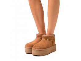 Ultra Mini Platform Boot - Chestnut