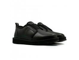 Mens Slippers Flex Leather - Black Mens Slippers Flex Leather - Black