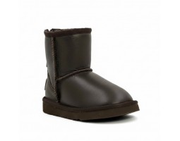 Угги детские кожаные с молнией One Zip - Шоколадные