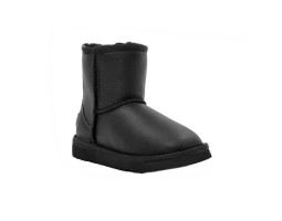 Угги детские кожаные с молнией One Zip - Чёрные