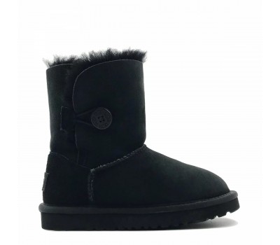 Угги Детские с Пуговицей Непромокаемые - Чёрный