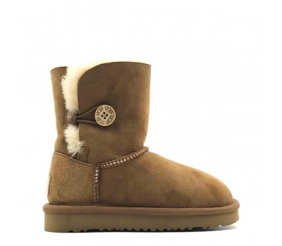 Угги Детские с Пуговицей Непромокаемые - Рыжие Угги Детские с Пуговицей Непромокаемые - Рыжие