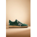 Golden Goose Ball Star Green Suede With Silver Glitter Star