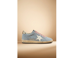 Ball Star in Powder-Blue Suede with Cream-Colored Leather Star