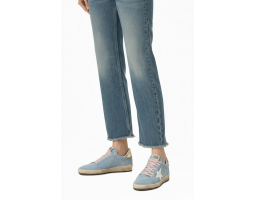 Ball Star in Powder-Blue Suede with Cream-Colored Leather Star
