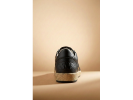 Ball Star in Black Nappa With Black Glitter Star and Suede Heel Tab
