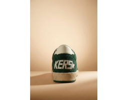 Ball Star in Green Suede With White Leather Star and Heel Tab