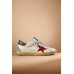Golden Goose Super Star With Red Suede Star And Green Leather Heel Tab
