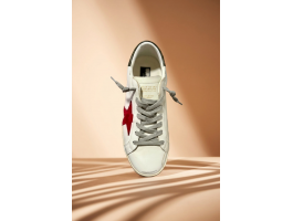 Super Star With Red Suede Star And Green Leather Heel Tab Super Star With Red Suede Star And Green Leather Heel Tab