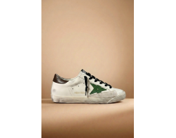 Super-Star With Green Leather Star and Gray Leather Heel Tab Super-Star With Green Leather Star and Gray Leather Heel Tab