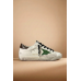 Golden Goose Super-Star With Green Leather Star and Gray Leather Heel Tab Golden Goose Super-Star With Green Leather Star and Gray Leather Heel Tab