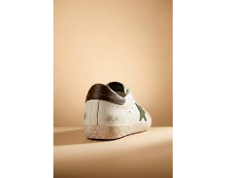 Super-Star With Green Leather Star and Gray Leather Heel Tab Super-Star With Green Leather Star and Gray Leather Heel Tab