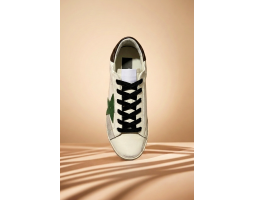 Super-Star With Green Leather Star and Gray Leather Heel Tab Super-Star With Green Leather Star and Gray Leather Heel Tab