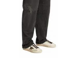 Super-Star With Green Leather Star and Gray Leather Heel Tab