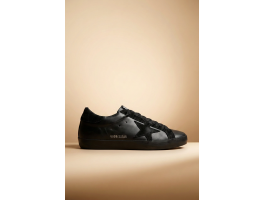 Super-Star in Black Nappa With Suede Details and Black Foxing
