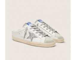 Super-Star Sabot with Platinum Glitter Star and Suede Tongue Super-Star Sabot with Platinum Glitter Star and Suede Tongue