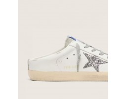 Super-Star Sabot with Platinum Glitter Star and Suede Tongue Super-Star Sabot with Platinum Glitter Star and Suede Tongue