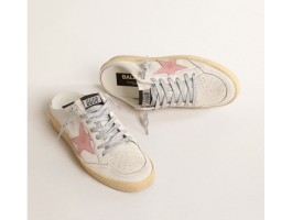 Ball Star Sabots in White Nappa with Old-rose Leather Star Ball Star Sabots in White Nappa with Old-rose Leather Star