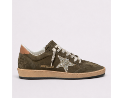 Ball Star Trainers Suede Glitter Star and Olive Heels Tab Ball Star Trainers Suede Glitter Star and Olive Heels Tab