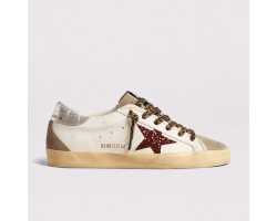 Super-Star with Burgundy Glitter Star and Silver Heel Tab Super-Star with Burgundy Glitter Star and Silver Heel Tab