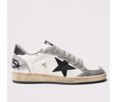 Golden Goose Ball Star Trainers in Nappa with Black Star and Black Heels Tab Golden Goose Ball Star Trainers in Nappa with Black Star and Black Heels Tab