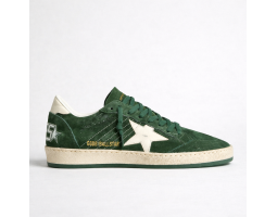 Ball Star in Green Suede With White Leather Star and Heel Tab
