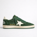 Golden Goose Ball Star in Green Suede With White Leather Star and Heel Tab