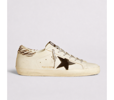 Golden Goose Super-Star Zebra Print Heel Tab