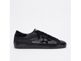 Super-Star in Black Nappa With Suede Details and Black Foxing