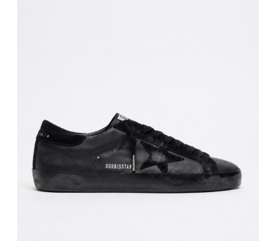 Super-Star in Black Nappa With Suede Details and Black Foxing
