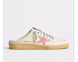 Ball Star Sabots in White Nappa with Old-rose Leather Star Ball Star Sabots in White Nappa with Old-rose Leather Star