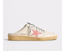Ball Star Sabots in White Nappa with Old-rose Leather Star Ball Star Sabots in White Nappa with Old-rose Leather Star
