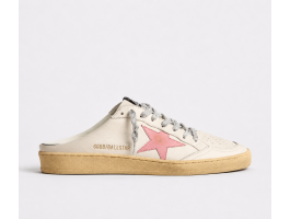 Ball Star Sabots in White Nappa with Old-rose Leather Star Ball Star Sabots in White Nappa with Old-rose Leather Star