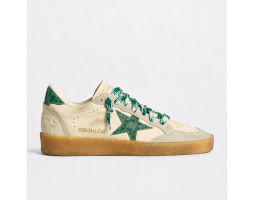 Ball Star LTD With Green Crocodile Print Star And Heel Tab