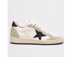 Ball Star in Nappa and Suede with Black Glitter Star and Heel Tab