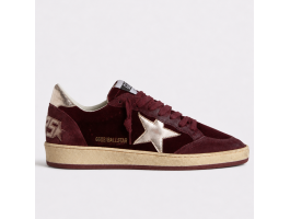 Ball Star Burgundy Velvet with Gold Metallic Star and Heel Tab Ball Star Burgundy Velvet with Gold Metallic Star and Heel Tab