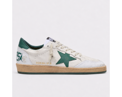 Ball Star in white nappa leather with green leather star and heel tab
