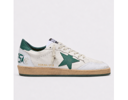 Ball Star in white nappa leather with green leather star and heel tab