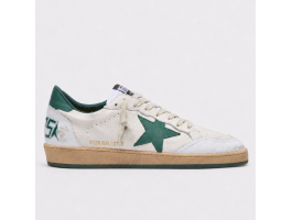 Ball Star in white nappa leather with green leather star and heel tab