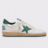 Ball Star in white nappa leather with green leather star and heel tab