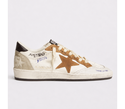 Golden Goose Ball Star Something Specia with Brown Star and Black Heel Tab Golden Goose Ball Star Something Specia with Brown Star and Black Heel Tab