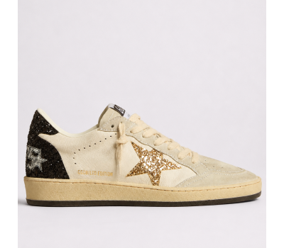 Golden Goose Ball Star Glitter Star Black Heel Tab