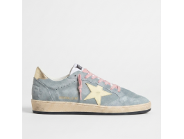 Ball Star in Powder-Blue Suede with Cream-Colored Leather Star
