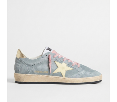 Golden Goose in Powder-Blue Suede with Cream-Colored Leather Star