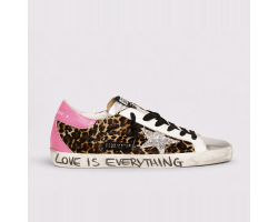 Super-Star Glitter Silver Pink Tiger Print Sneakers