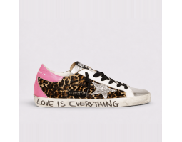 Super-Star Glitter Silver Pink Tiger Print Sneakers