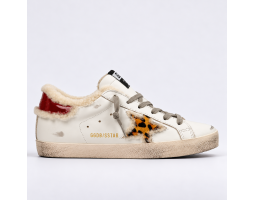 Super Star Winter - White Shearling Leopard Star