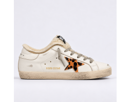Super Star Winter -  White Shearling Leopard Print Pony