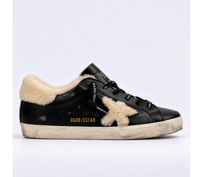 Golden Goose Super Star Winter - Black With Shearling Star Golden Goose Super Star Winter - Black With Shearling Star