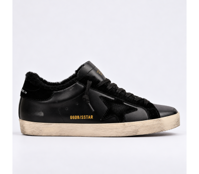 Golden Goose Super Star Winter - Black Nappa With Shearling Golden Goose Super Star Winter - Black Nappa With Shearling